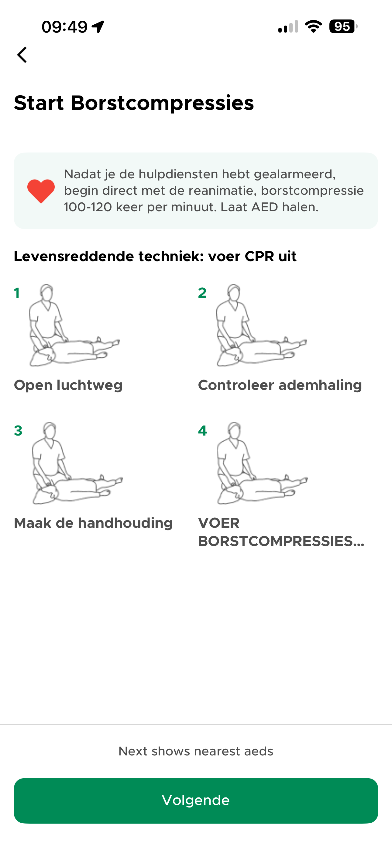 AEDradar CPR chest compression guidance screen
